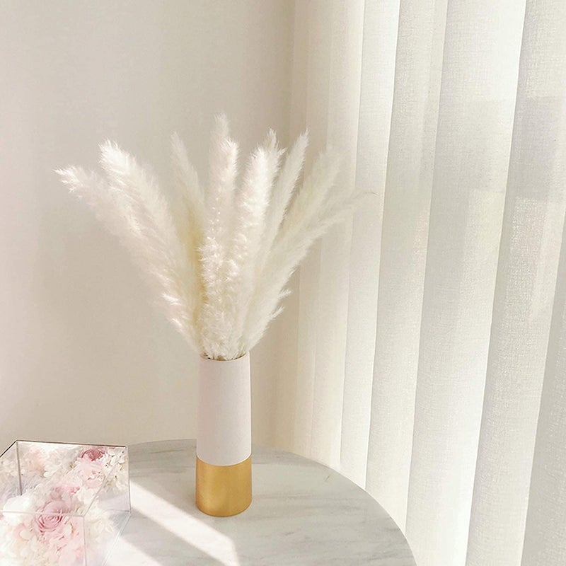 Comtelek 30 Pcs White Pampas Grass ,17 inch/45 cm Natural Dried Pampas Grass Branches Decor for Home Kitchen Garden Party Photographing Flower Arrangement Vase Decor（White - Image 5